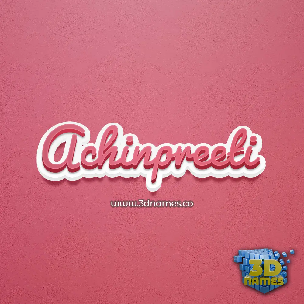 achinpreeti in Red Scribble style - 3D name wallpaper