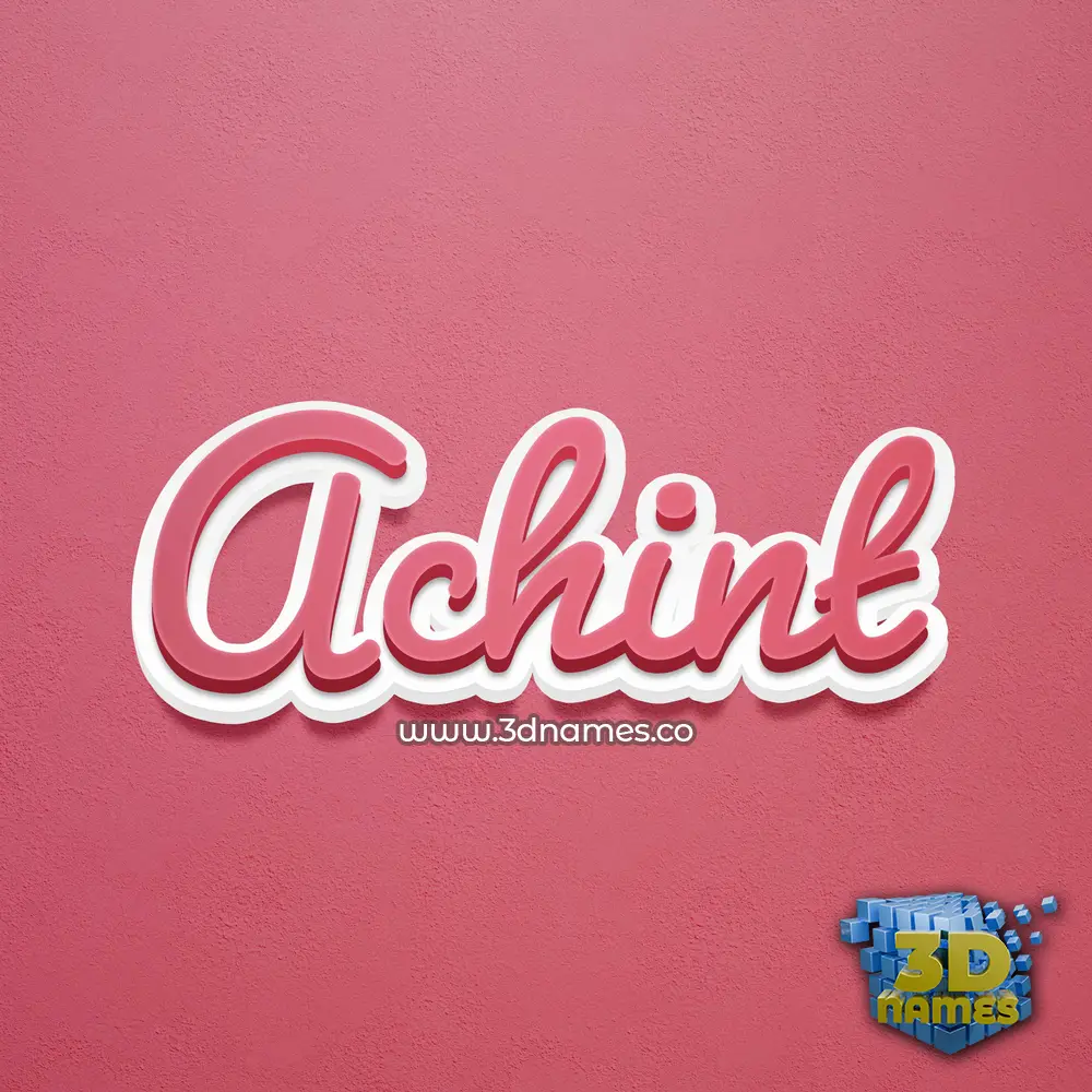 achint in Red Scribble style - 3D name wallpaper