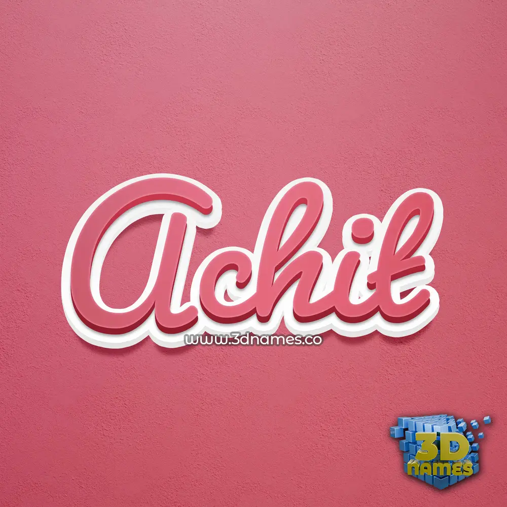 achit in Red Scribble style - 3D name wallpaper