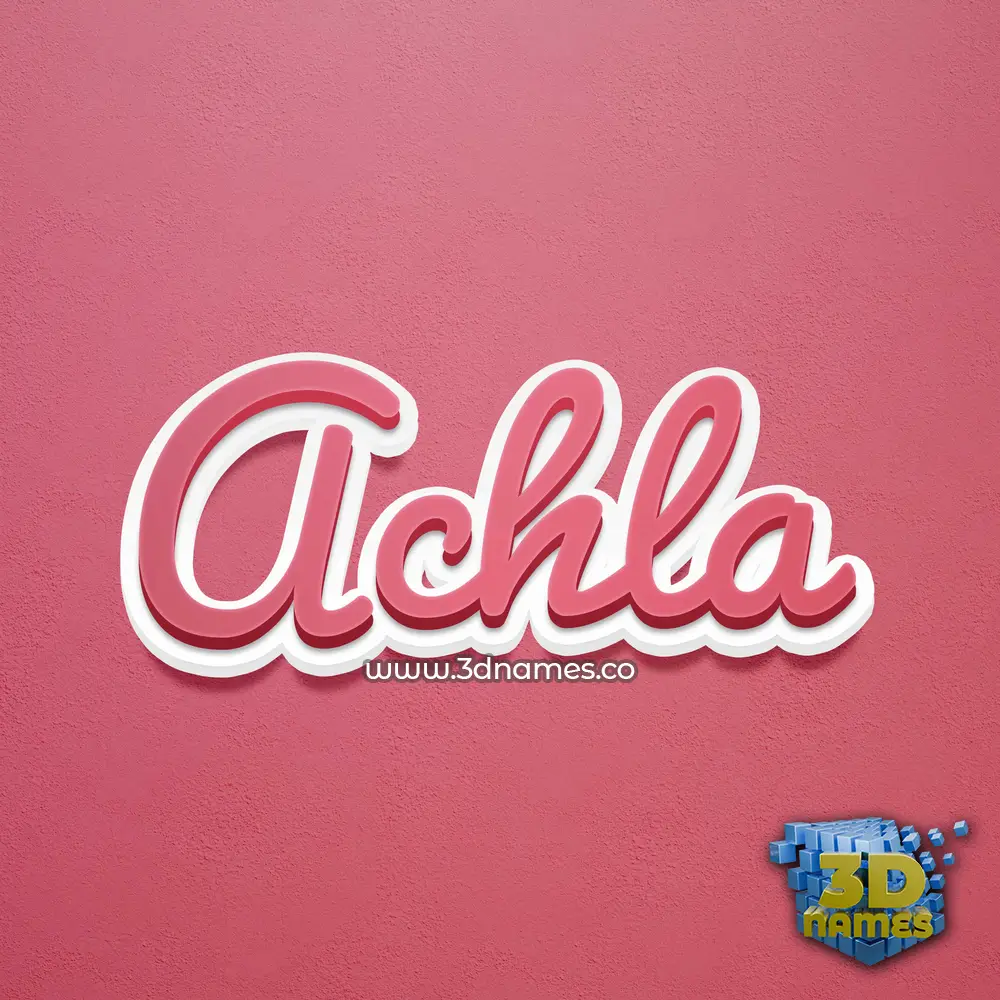 achla in Red Scribble style - 3D name wallpaper