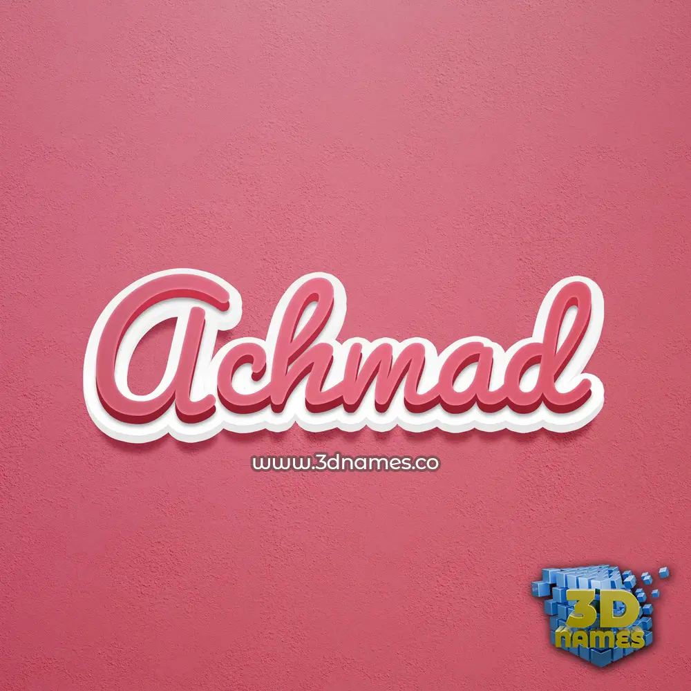 achmad in Red Scribble style - 3D name wallpaper