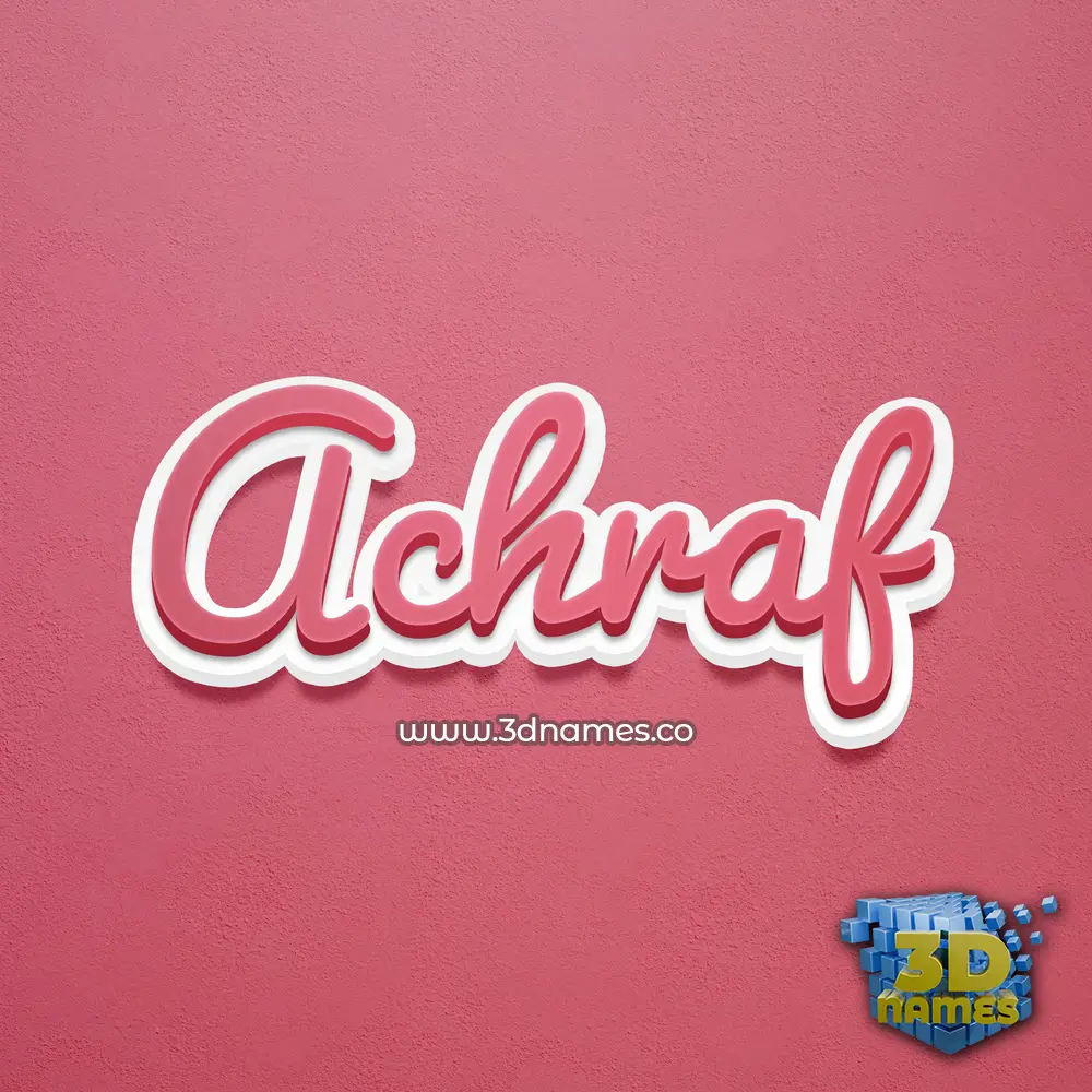 achraf in Red Scribble style - 3D name wallpaper