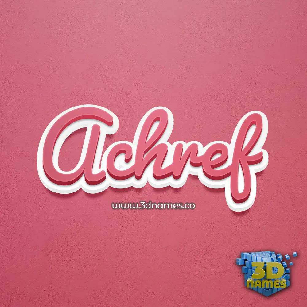 achref in Red Scribble style - 3D name wallpaper