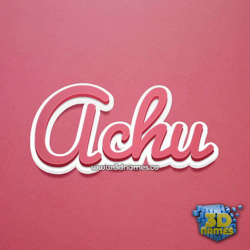achu in Red Scribble style - 3D name wallpaper