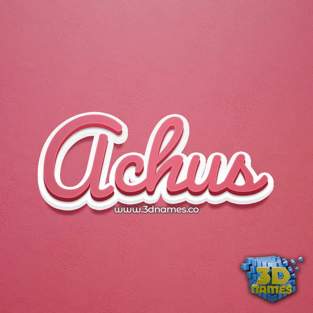 achus in Red Scribble style - 3D name wallpaper