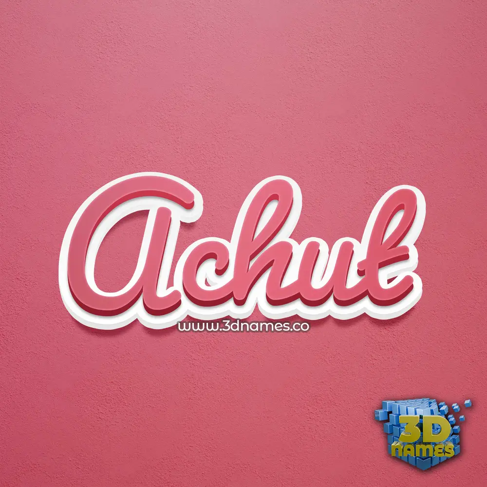 achut in Red Scribble style - 3D name wallpaper