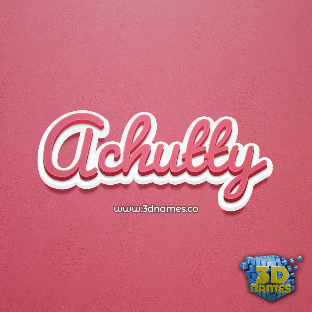 achutty in Red Scribble style - 3D name wallpaper