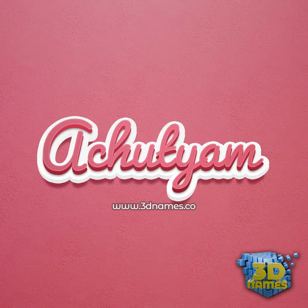 achutyam in Red Scribble style - 3D name wallpaper