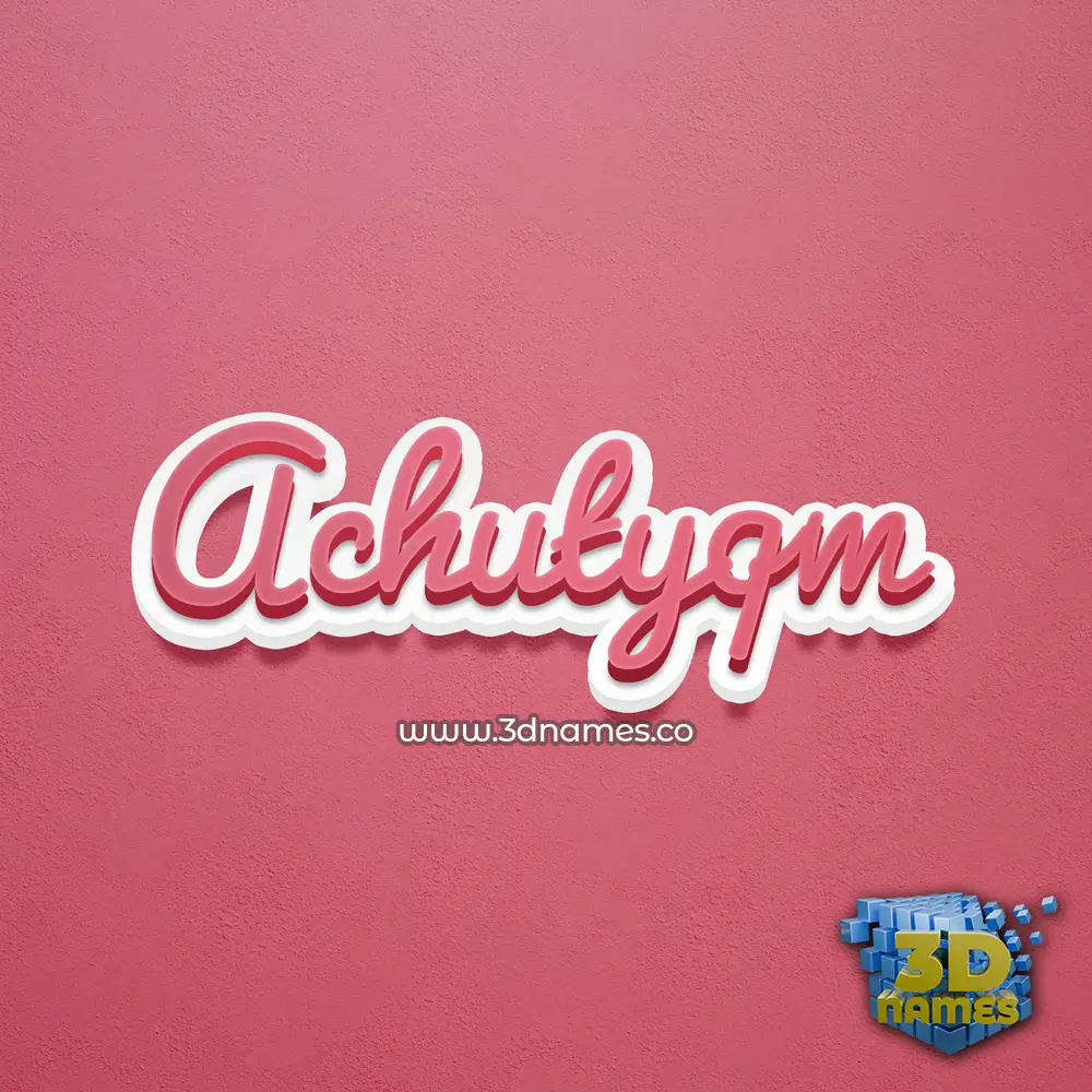 achutyqm in Red Scribble style - 3D name wallpaper