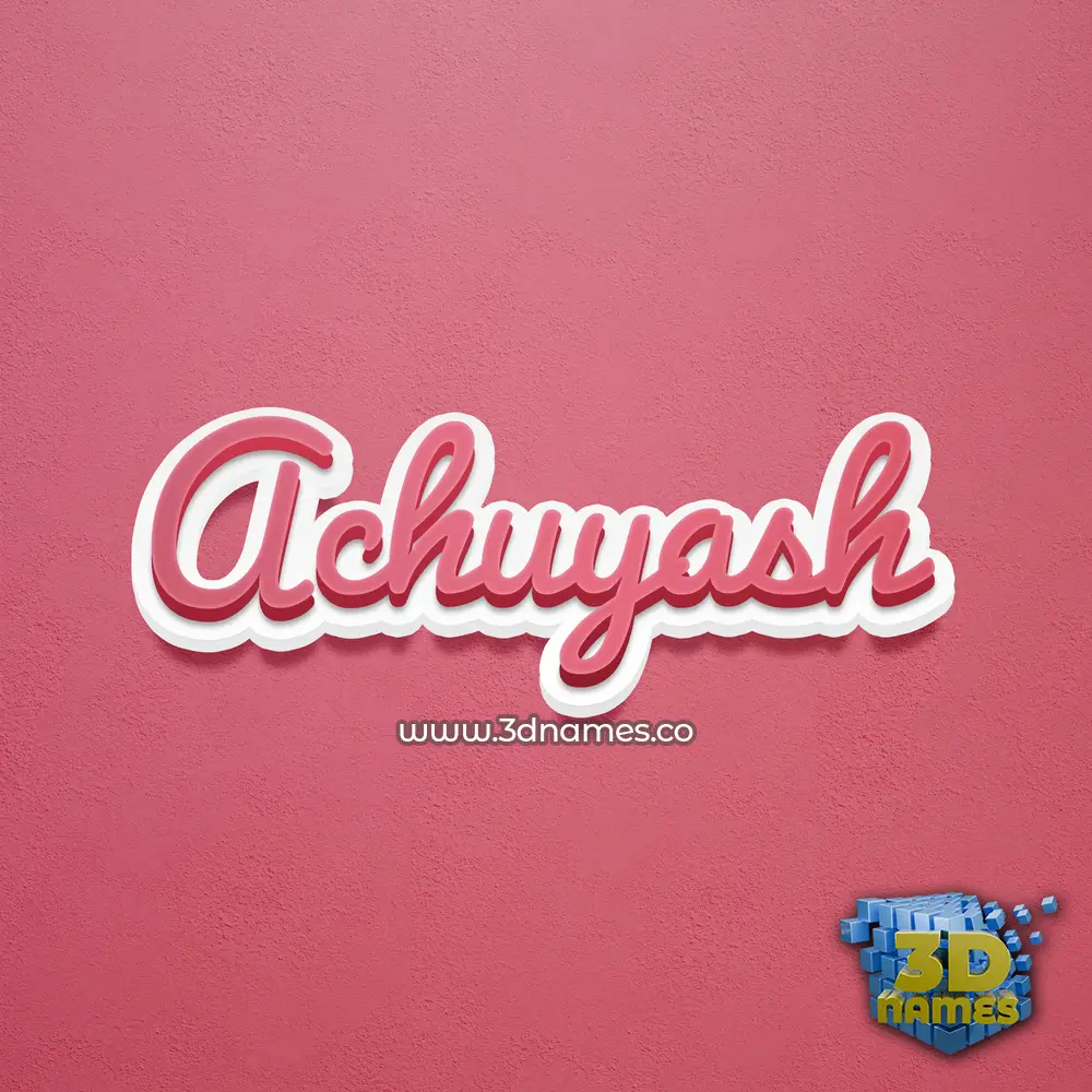 achuyash in Red Scribble style - 3D name wallpaper