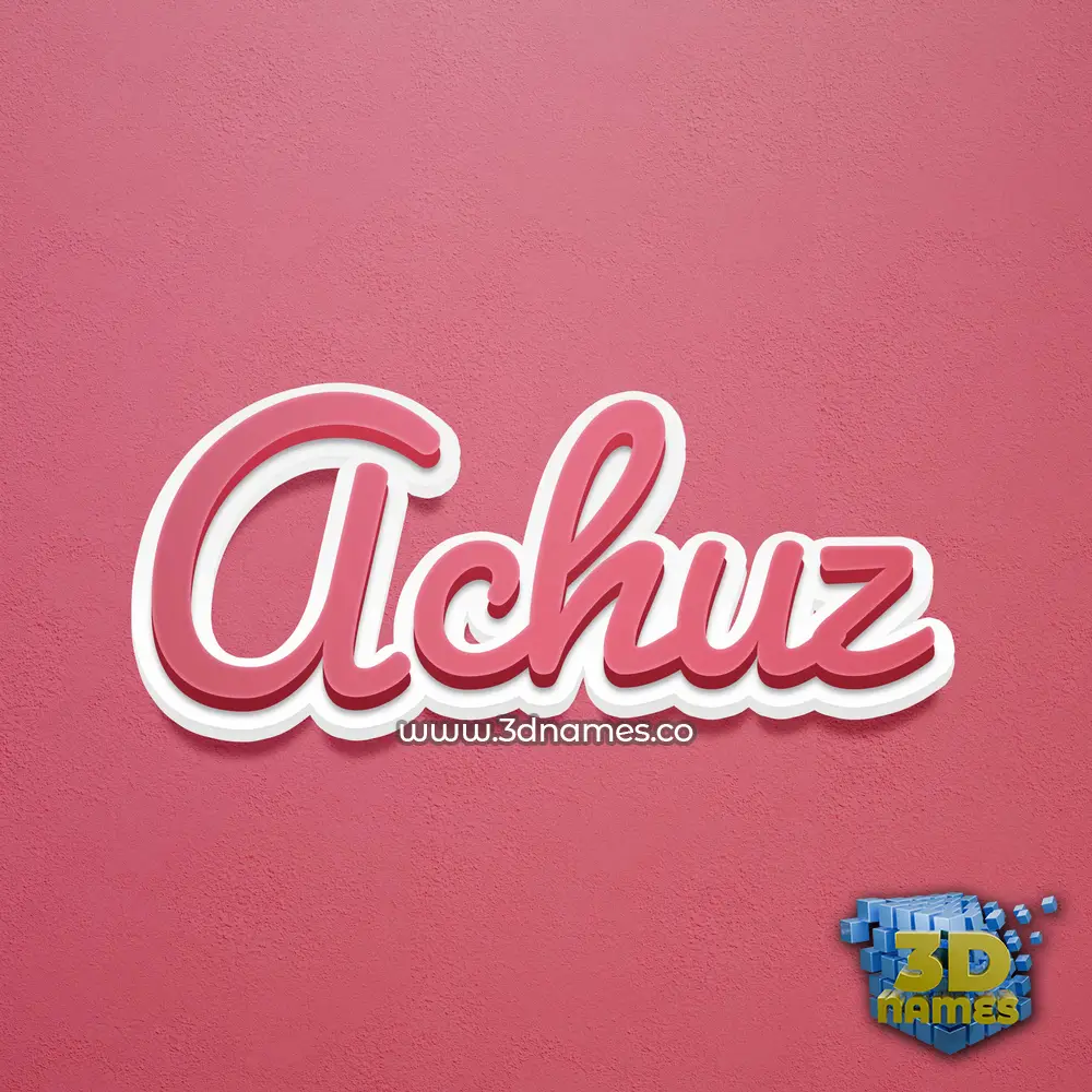achuz in Red Scribble style - 3D name wallpaper