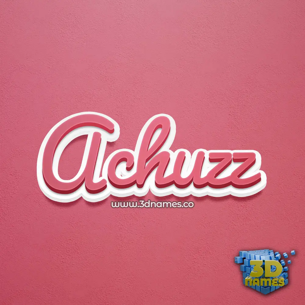 achuzz in Red Scribble style - 3D name wallpaper