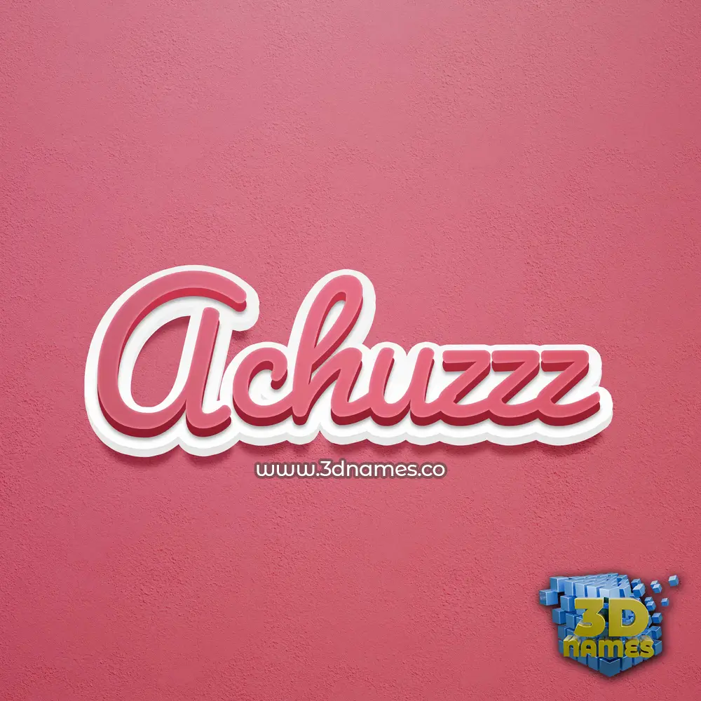 achuzzz in Red Scribble style - 3D name wallpaper