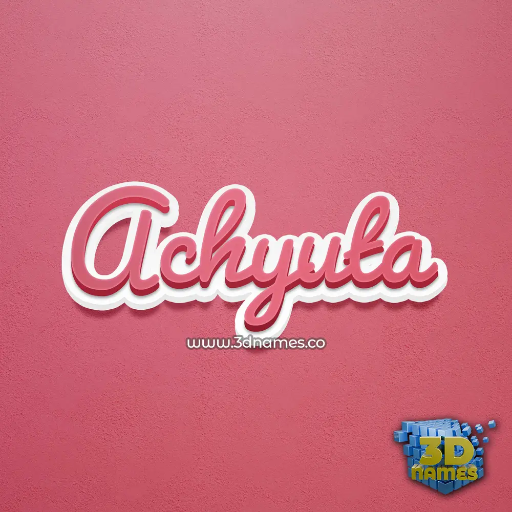 achyuta in Red Scribble style - 3D name wallpaper