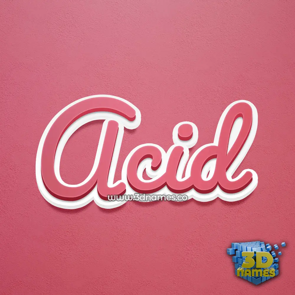 acid in Red Scribble style - 3D name wallpaper