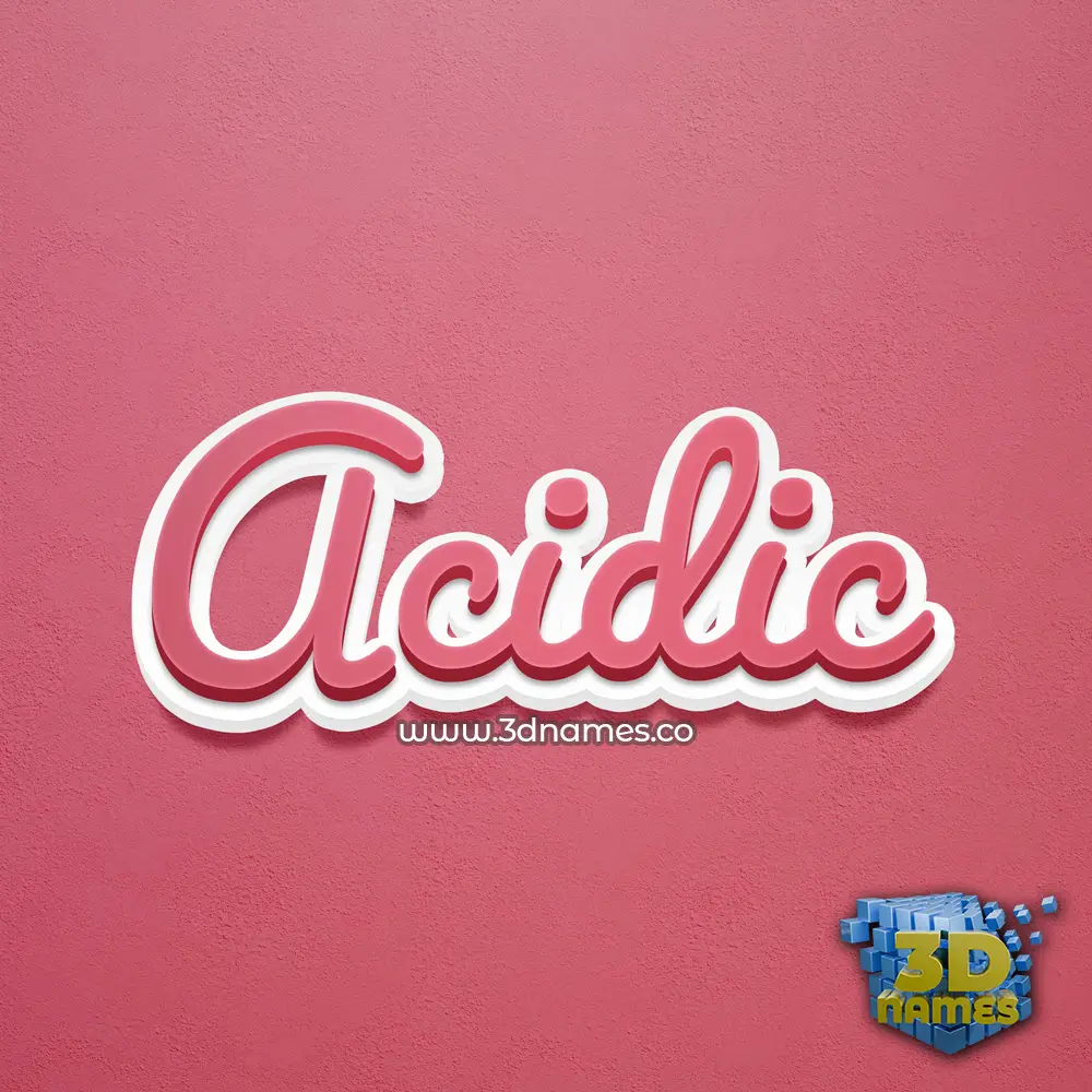 acidic in Red Scribble style - 3D name wallpaper