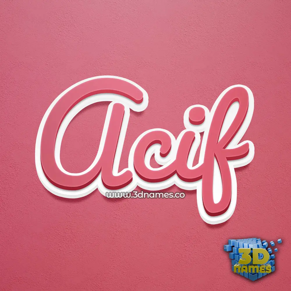 acif in Red Scribble style - 3D name wallpaper