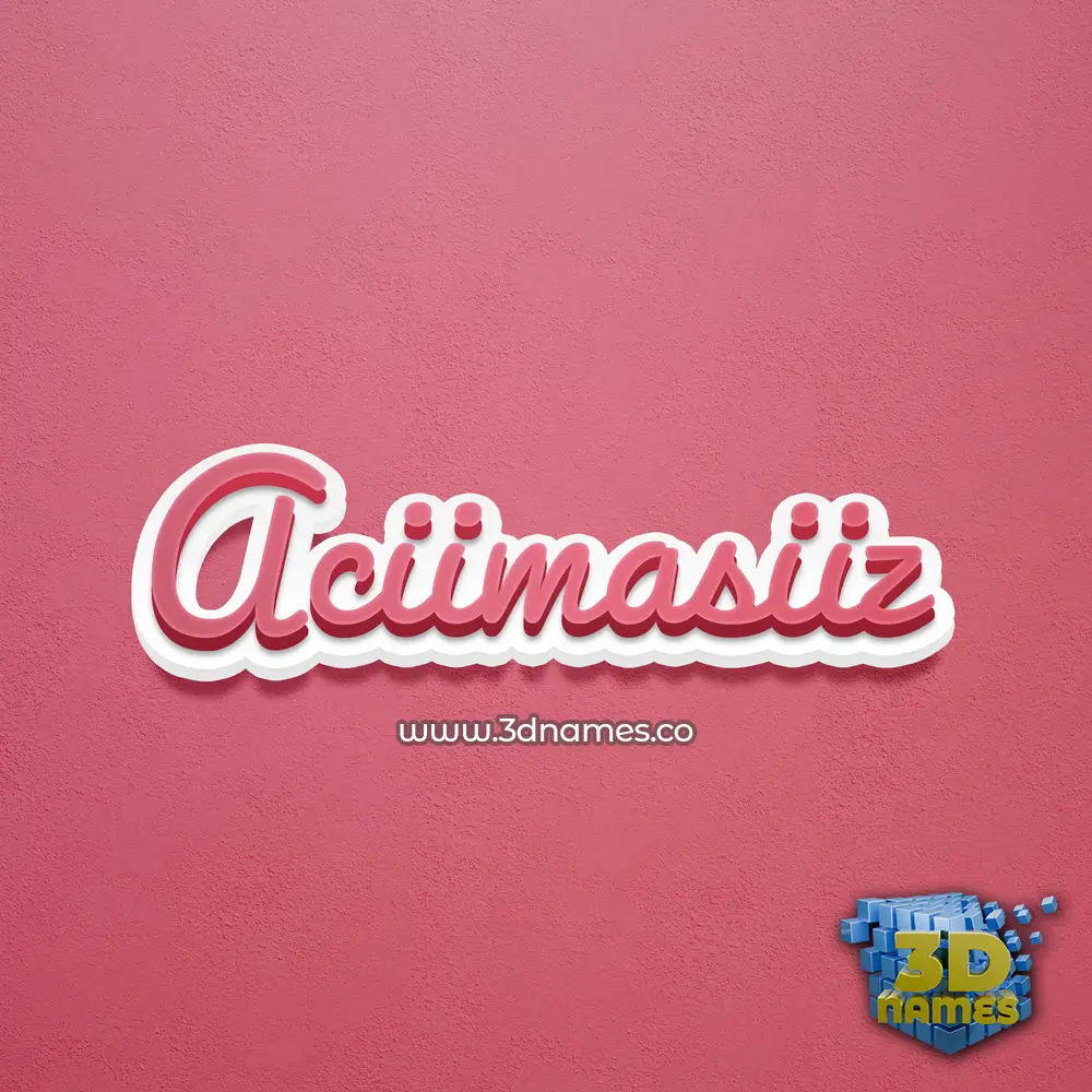 aciimasiiz in Red Scribble style - 3D name wallpaper