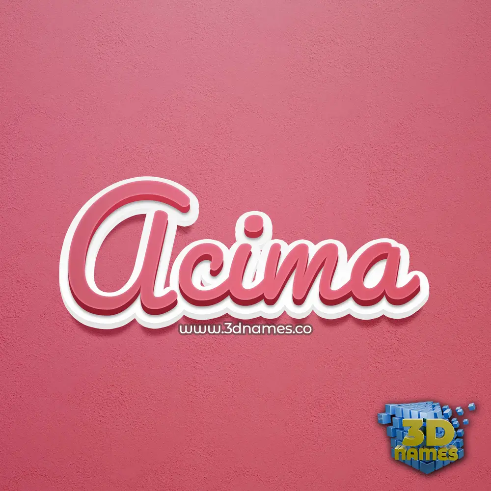 acima in Red Scribble style - 3D name wallpaper
