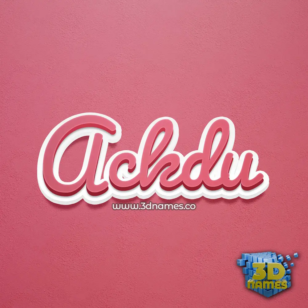 ackdu in Red Scribble style - 3D name wallpaper
