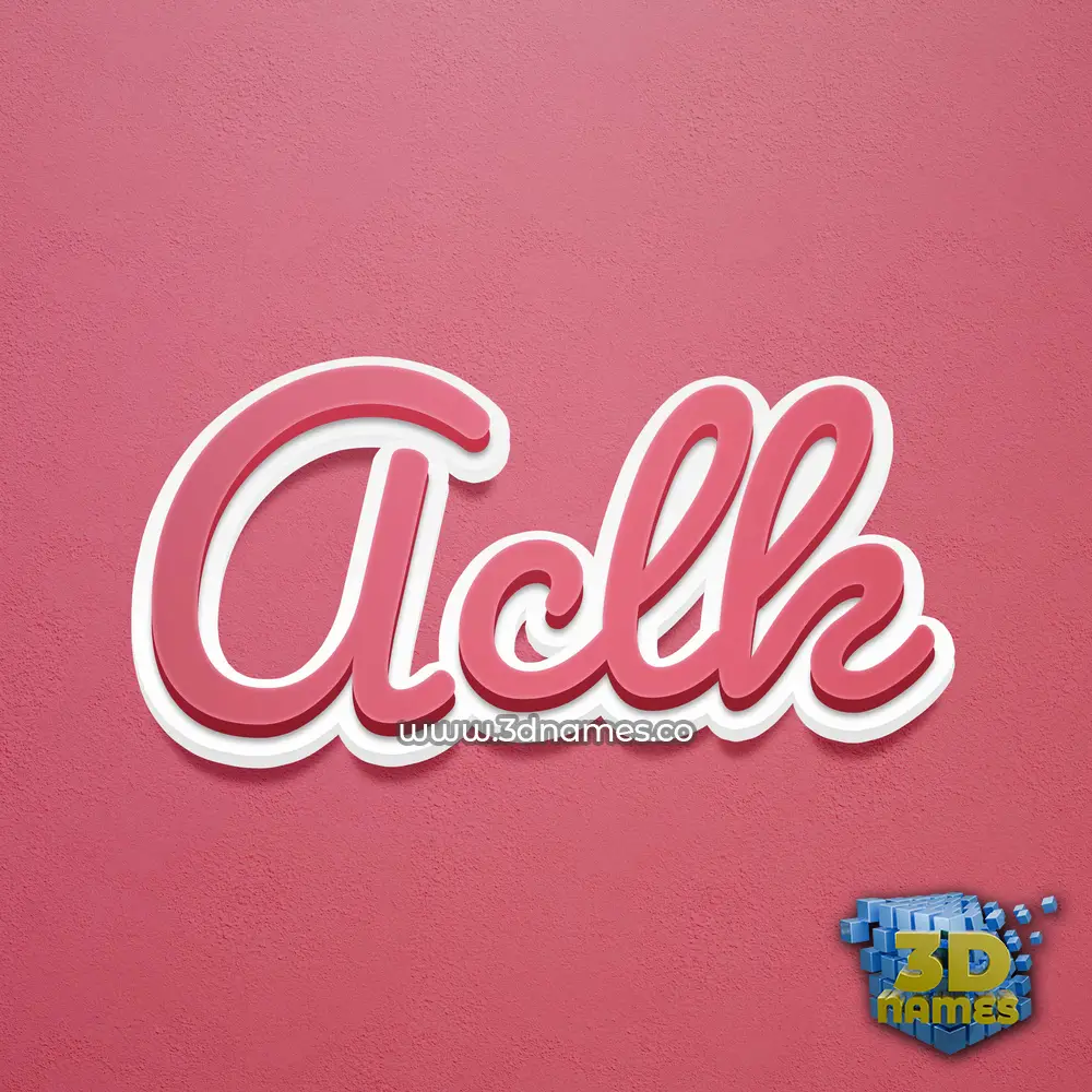 aclk in Red Scribble style - 3D name wallpaper
