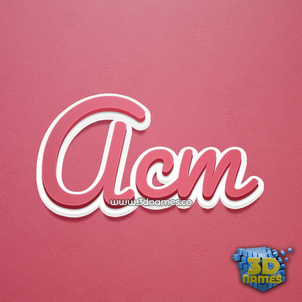 acm in Red Scribble style - 3D name wallpaper