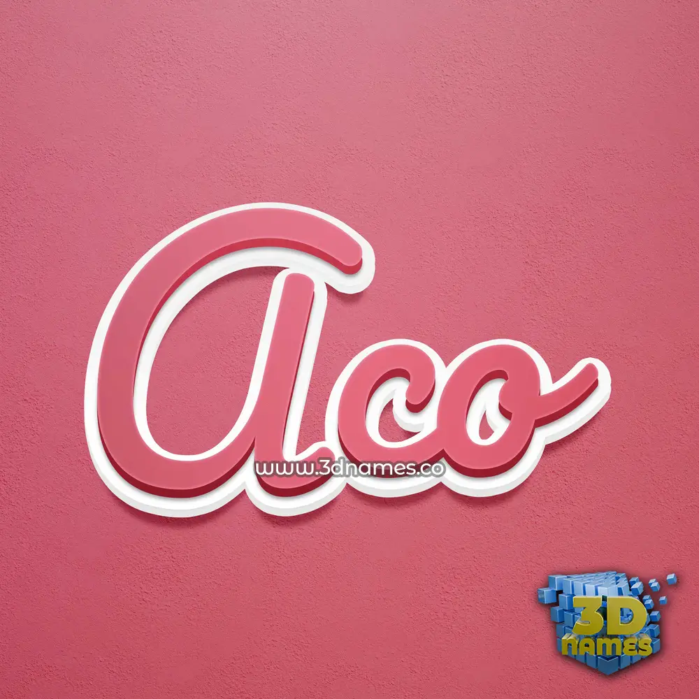 aco in Red Scribble style - 3D name wallpaper