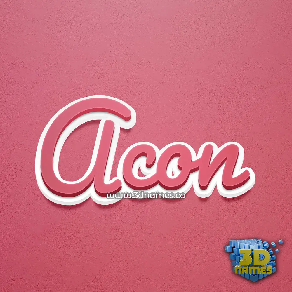acon in Red Scribble style - 3D name wallpaper