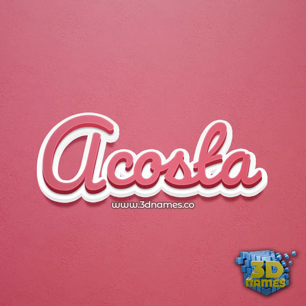 acosta in Red Scribble style - 3D name wallpaper
