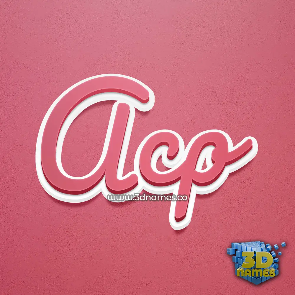 acp in Red Scribble style - 3D name wallpaper