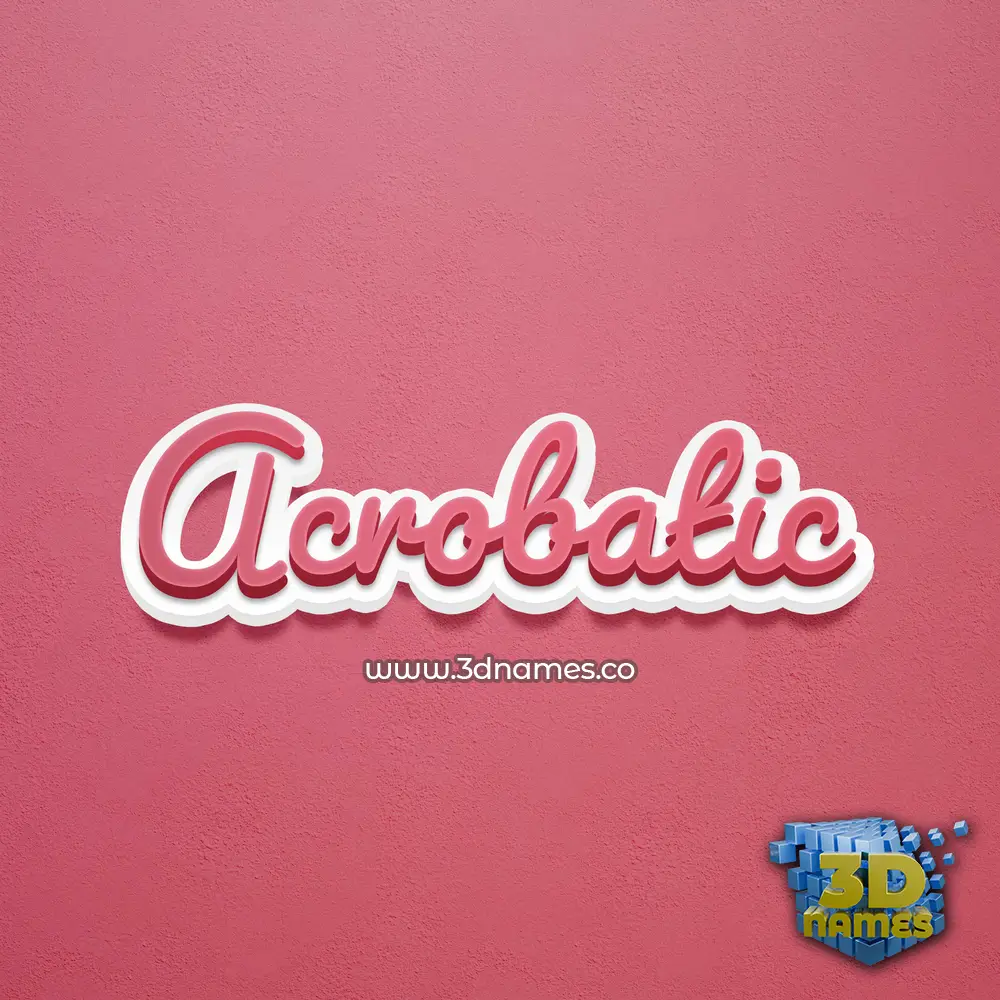 acrobatic in Red Scribble style - 3D name wallpaper