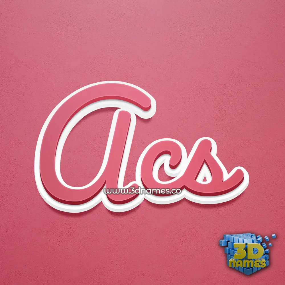 acs in Red Scribble style - 3D name wallpaper