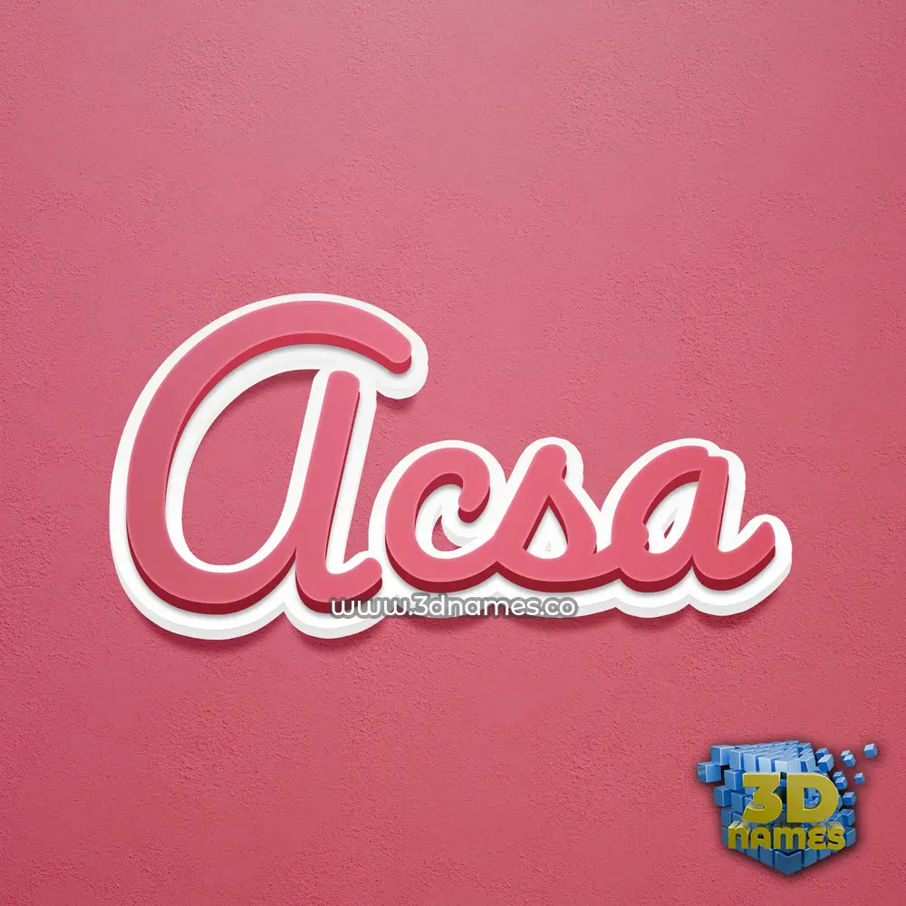 acsa in Red Scribble style - 3D name wallpaper