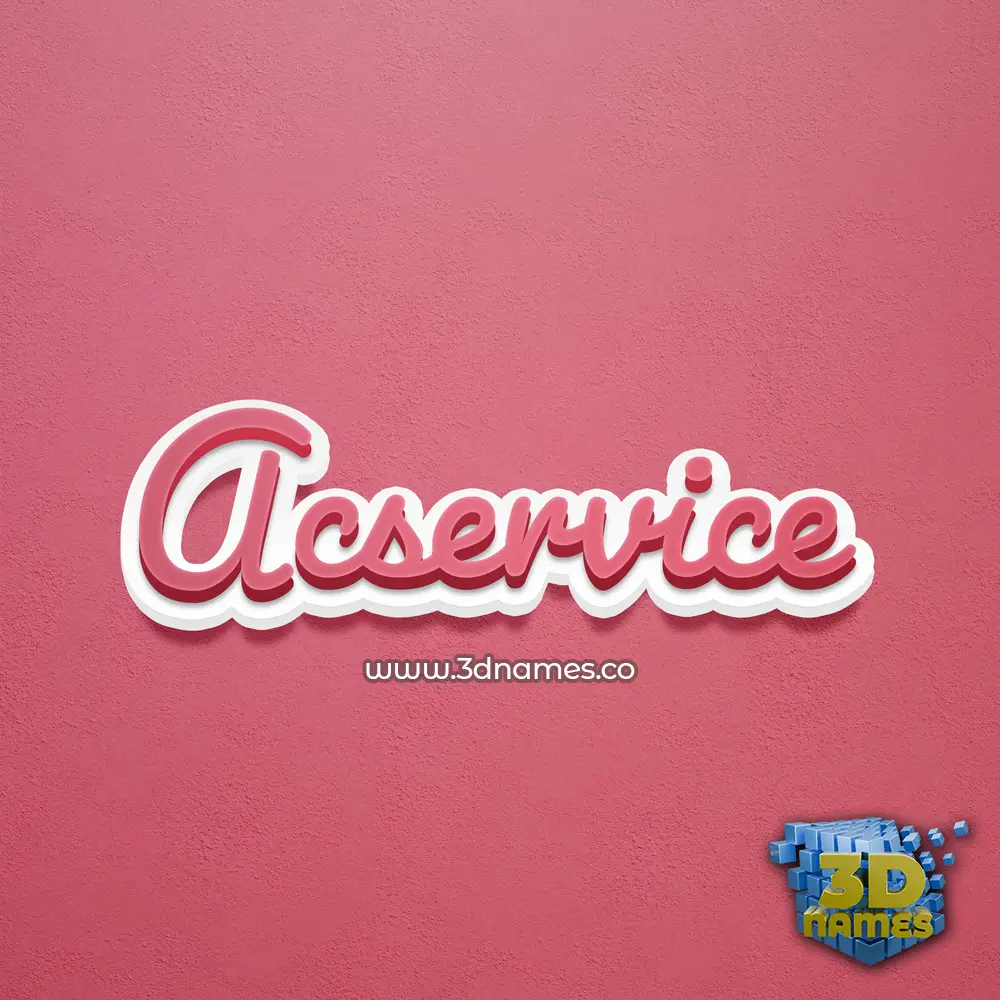 acservice in Red Scribble style - 3D name wallpaper