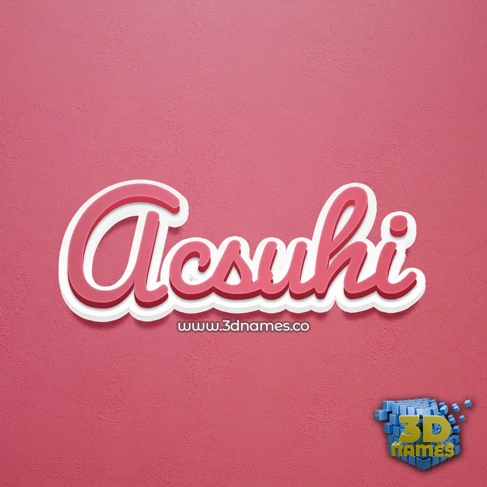 acsuhi in Red Scribble style - 3D name wallpaper