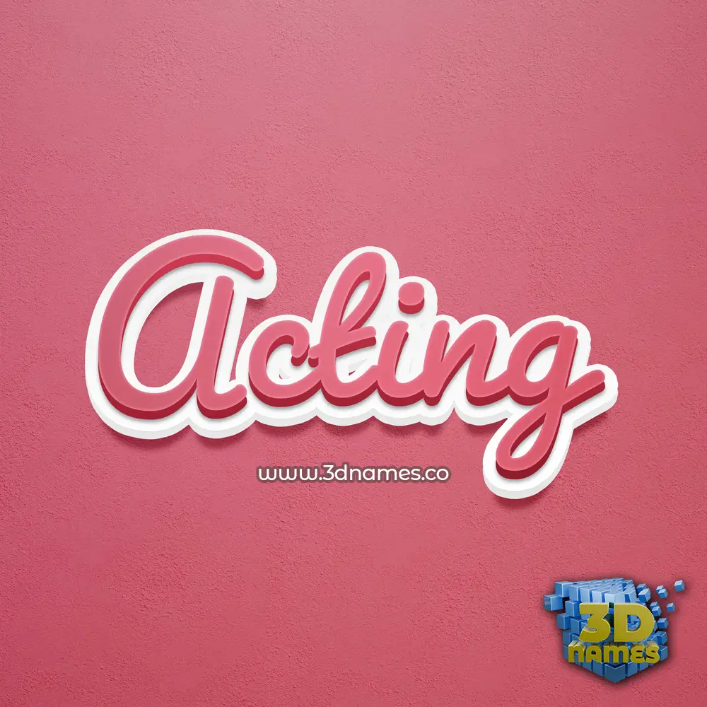 acting in Red Scribble style - 3D name wallpaper