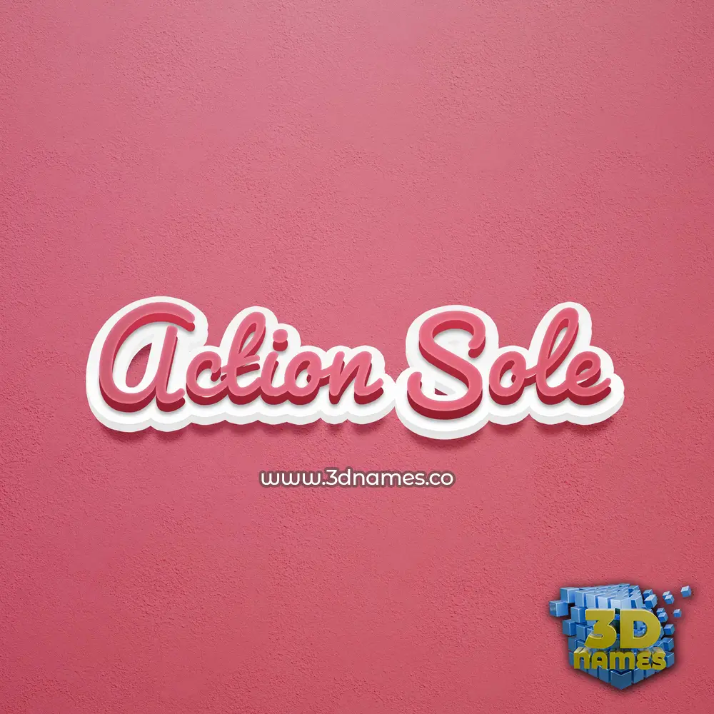 action sole in Red Scribble style - 3D name wallpaper