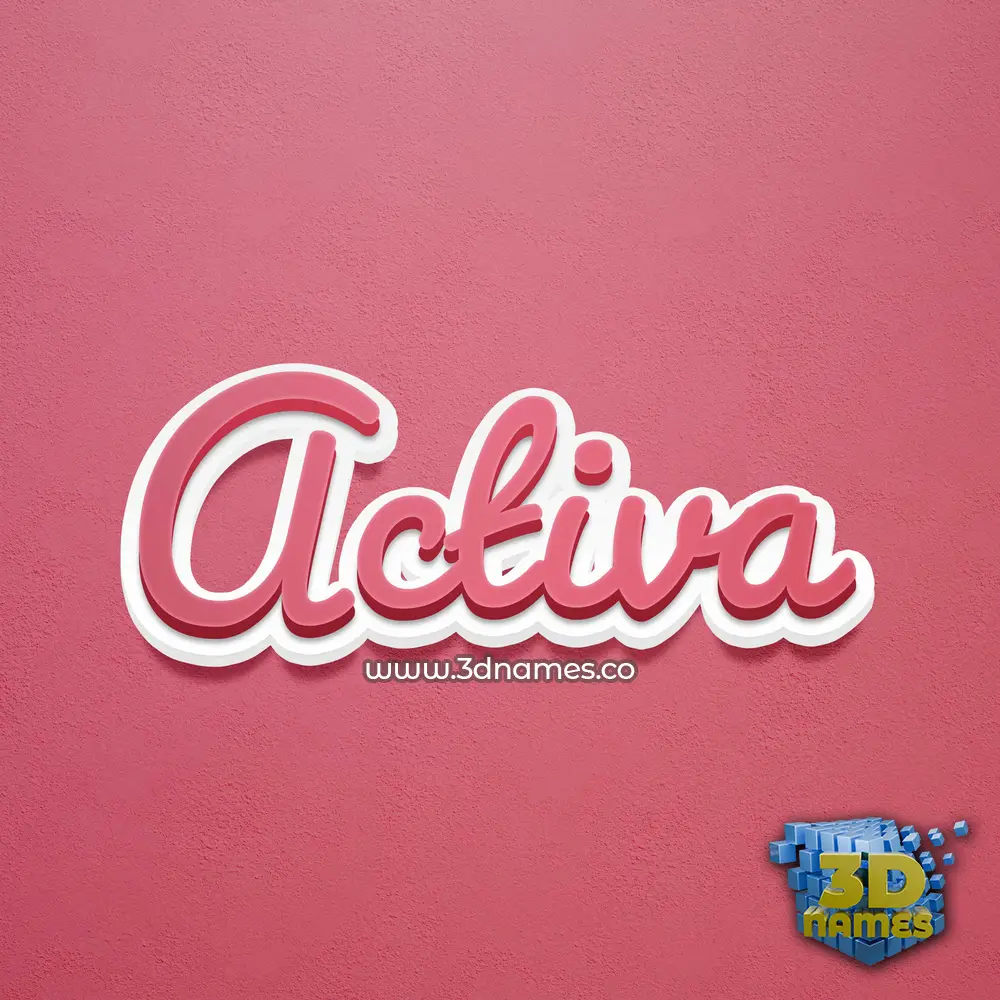 activa in Red Scribble style - 3D name wallpaper
