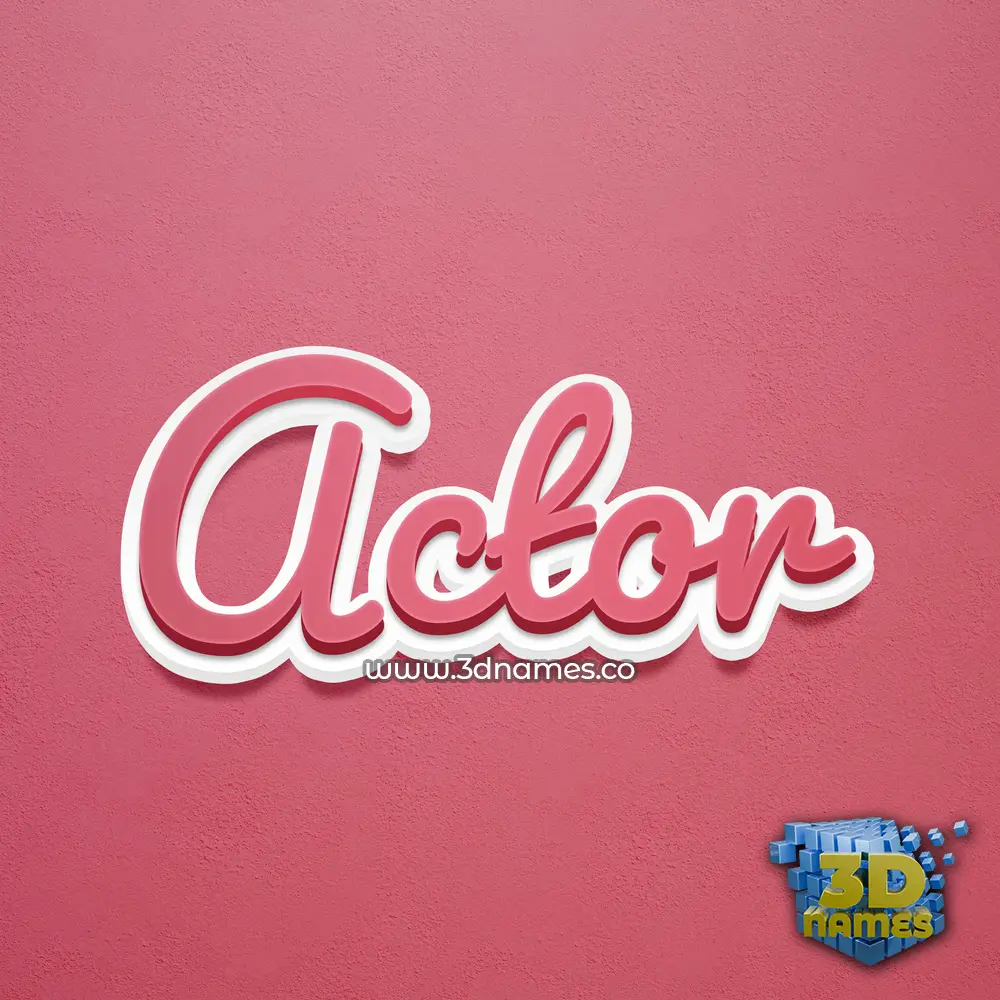 actor in Red Scribble style - 3D name wallpaper