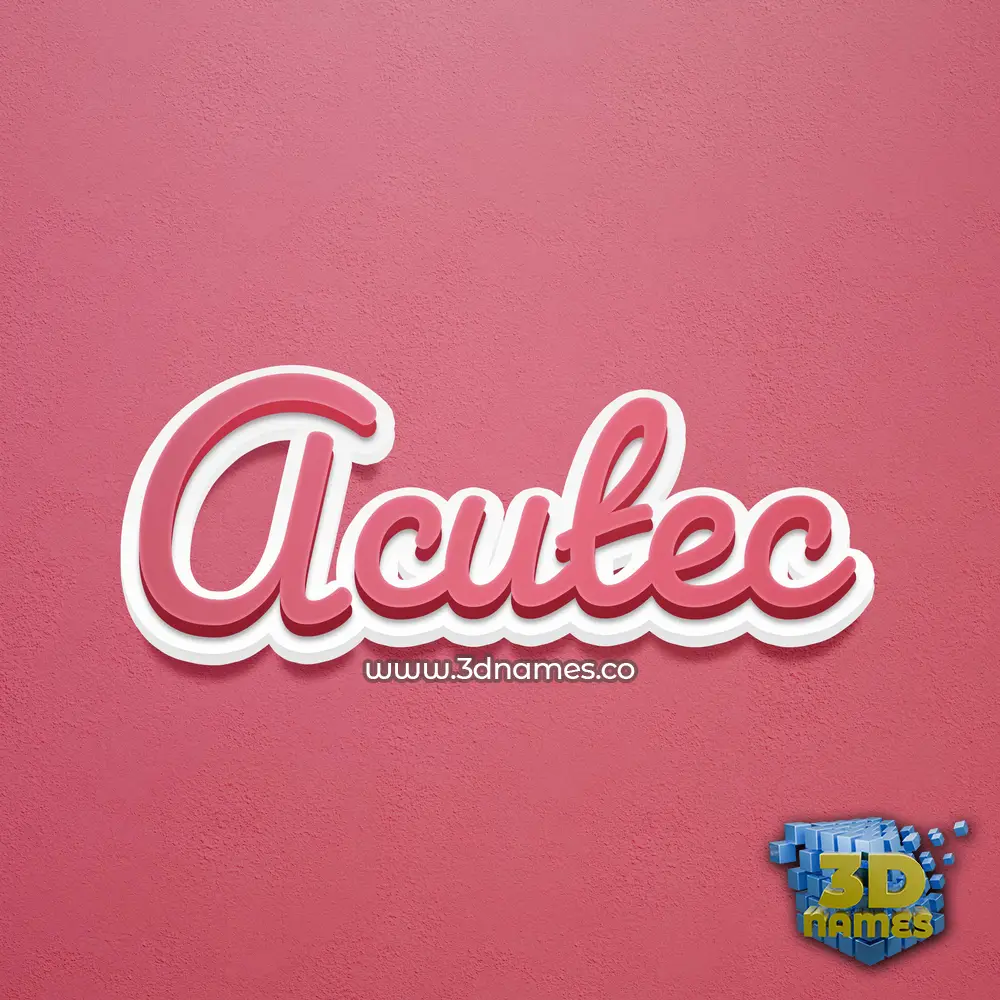 acutec in Red Scribble style - 3D name wallpaper