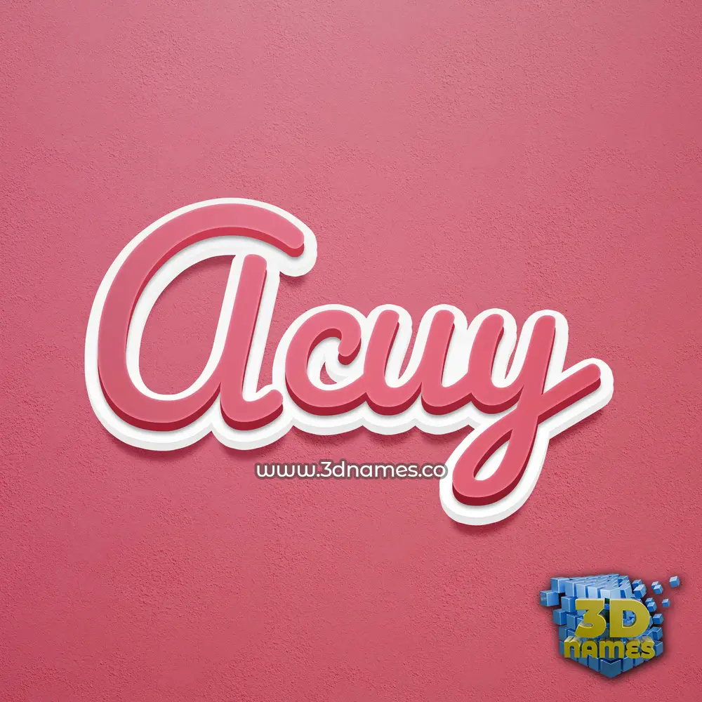 acuy in Red Scribble style - 3D name wallpaper