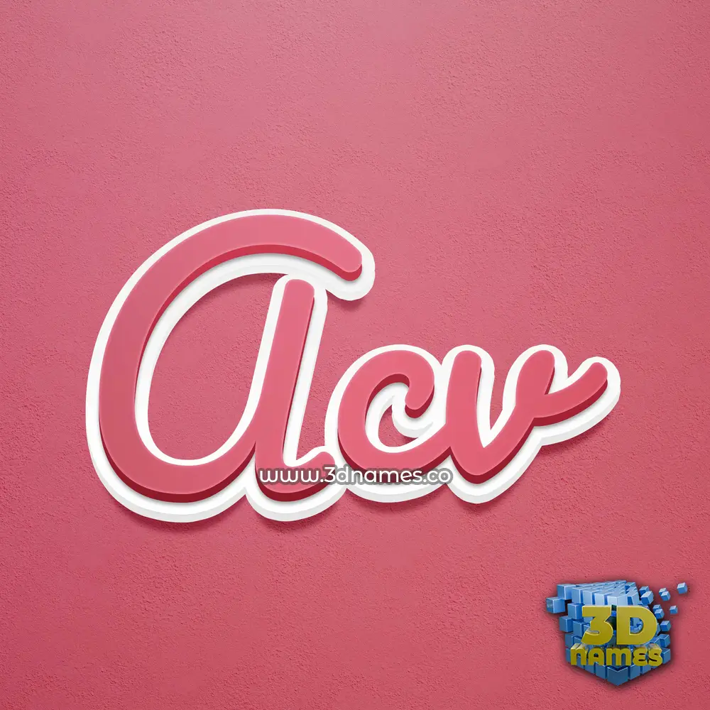 acv in Red Scribble style - 3D name wallpaper