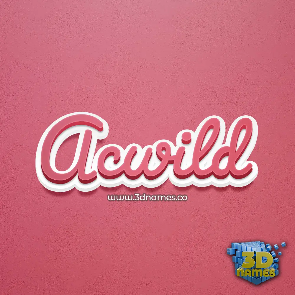 acwild in Red Scribble style - 3D name wallpaper