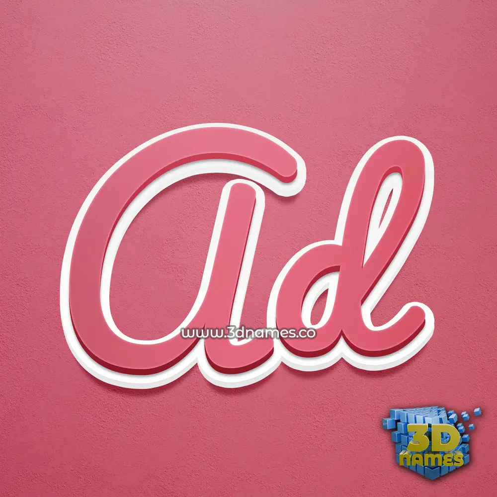 ad in Red Scribble style - 3D name wallpaper