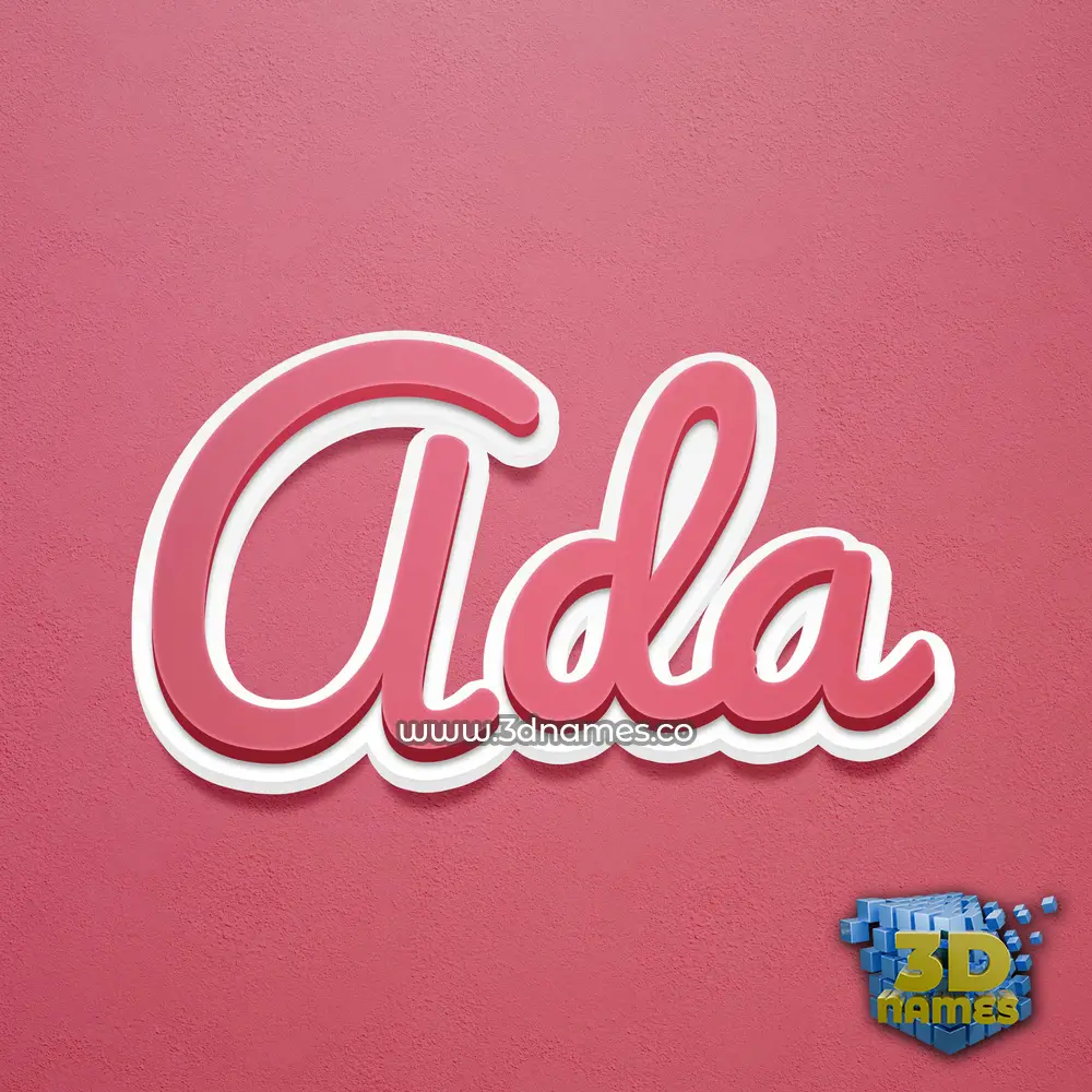 ada in Red Scribble style - 3D name wallpaper