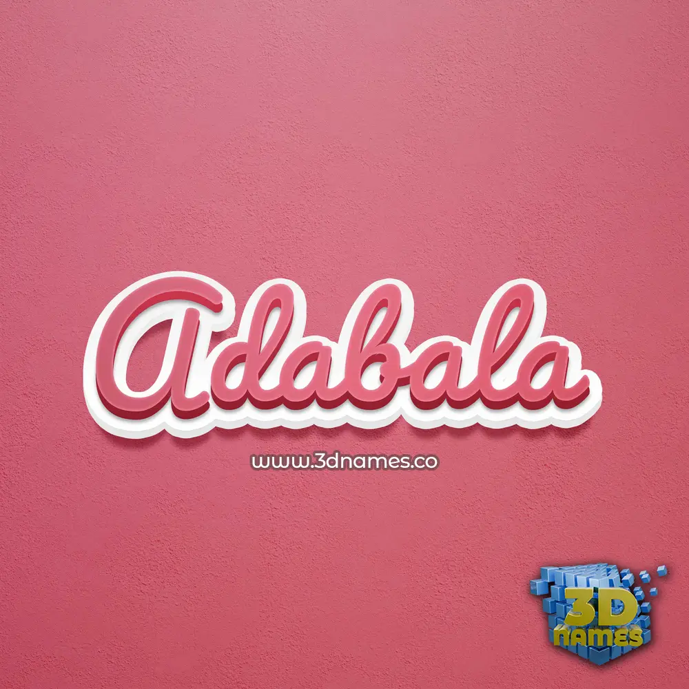 adabala in Red Scribble style - 3D name wallpaper
