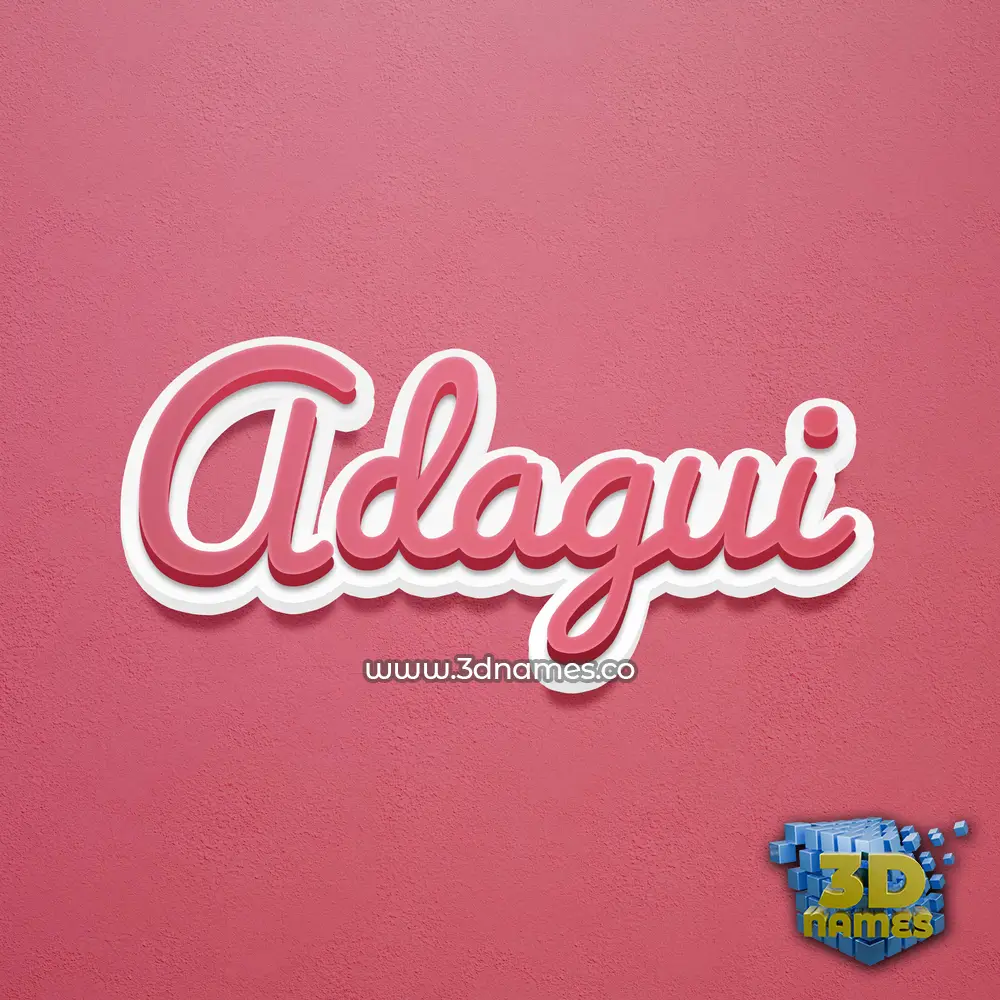 adagui in Red Scribble style - 3D name wallpaper