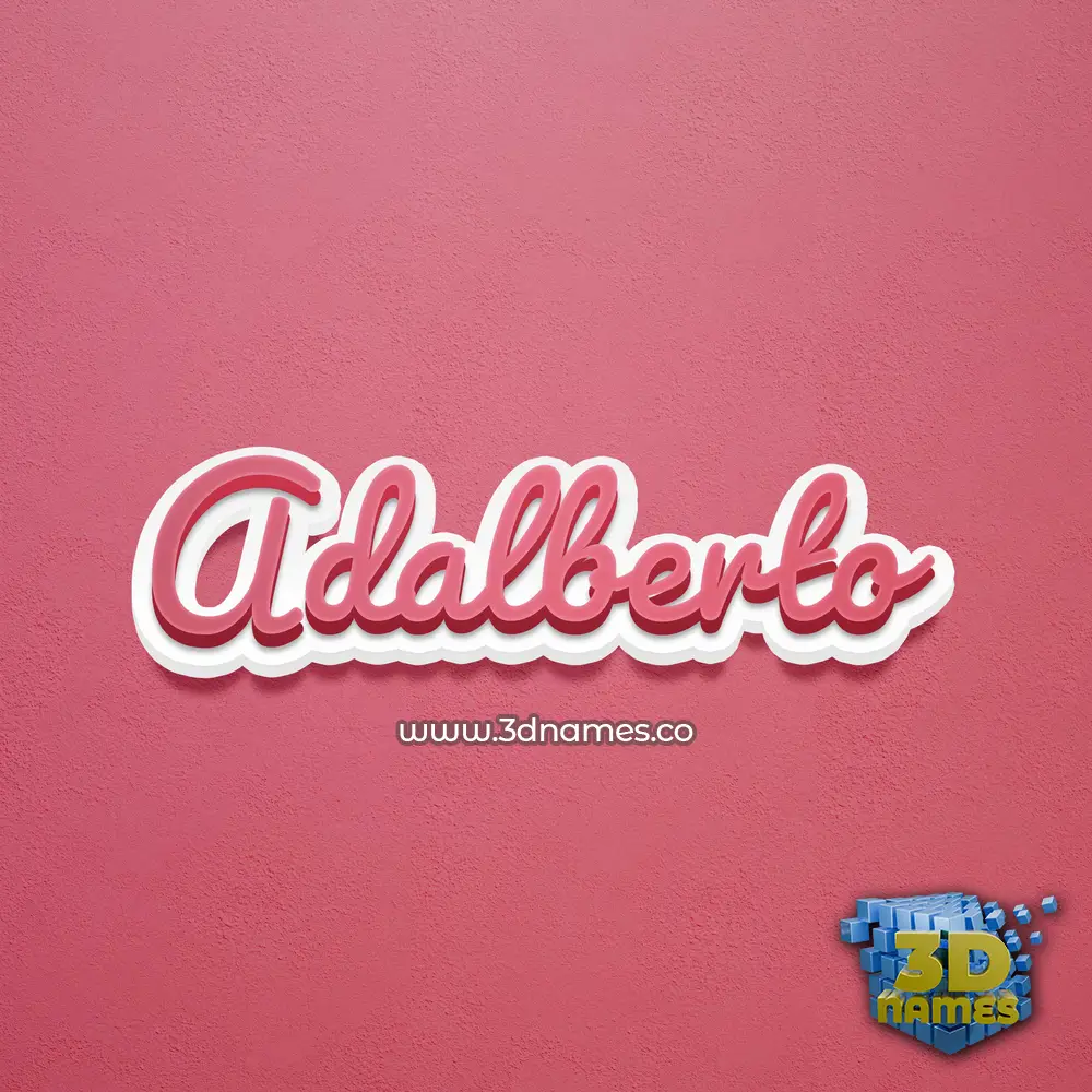 adalberto in Red Scribble style - 3D name wallpaper