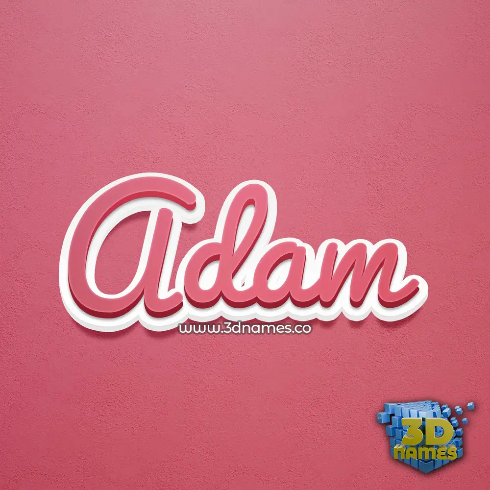 adam in Red Scribble style - 3D name wallpaper