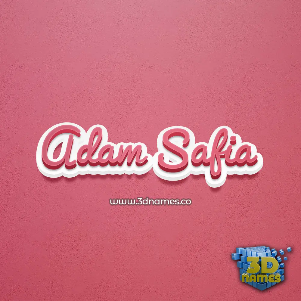adam safia in Red Scribble style - 3D name wallpaper